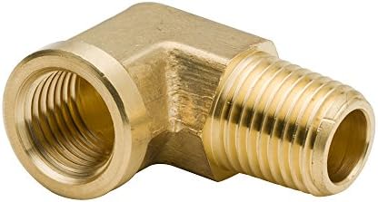 90 Degree Brass Street Elbow 3/8" NPT Male x 3/8" NPT Female Forged Pipe Fitting (Pack of 2)