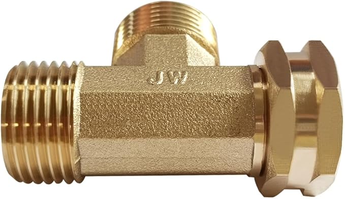 Joywayus Brass Swivel Pipe Fitting Tee - 3-Way Adapter, 3/4" GHT Female Male Male