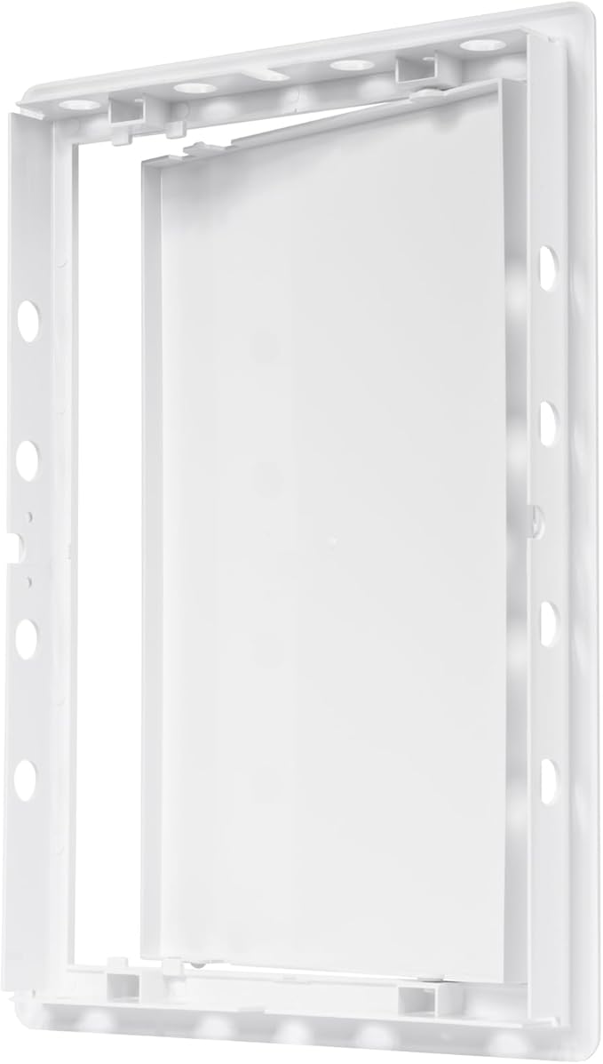 8" x 12" White Plastic Access Panel. Service Shaft Door Panel. Plumbing, Electricity, Heating, Alarm Wall Access Panel for Drywall. Bathroom Services Access Hole Cover.