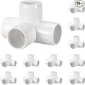 10 Pack 3/4" SCH40 PVC Elbow Pipe Fitting, 4-Way PVC Elbow Corner Side Outlet Tee Fitting, Furniture Grade Pipe Connectors for DIY Project, Pond Protection, Socket x Socket