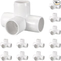 16 Pack 3/4" SCH40 PVC Elbow Pipe Fitting, 4-Way PVC Elbow Corner Side Outlet Tee Fitting, Furniture Grade Pipe Connectors for DIY Project, Pond Protection, Socket x Socket