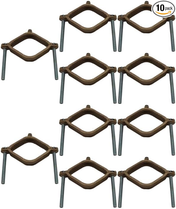 COREX 2-1/2" to 4" Bronze Water Pipe Ground Clamp - High Conductivity Grounding Clamp Conduit Fitting - 10 Pack