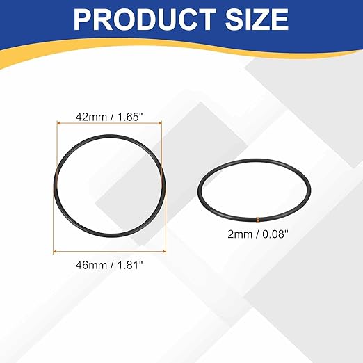 HARFINGTON 20pcs Nitrile Rubber O-Rings 46mm OD 42mm ID 2mm Width Metric Buna-N NBR Sealing Gasket Plumbing Sealing Repair O Rings for Car Auto Vehicle Repair Faucet Air Gas