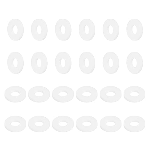 MECCANIXITY PTFE Flat Washers, 24Pack 14mm OD 6mm ID 2mm Thick Sealing Spacer Gasket Ring for Faucet Pipe Hose Bolt Machinery, White