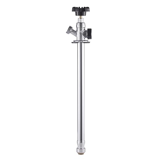 VEVOR 12-Inch Frost-Free Sillcock, 1/2" PTC x 3/4" MHT Hose Bibb, Anti-Siphon Lead-Free Brass Valve, Push-to-Connect Brass Plumbing Fitting, Compatible with PEX, Copper, CPVC Pipes