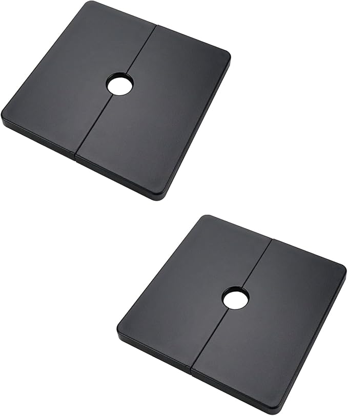 2 Pcs Wall Split Flange, ABS Square Self-Adhesive Escutcheon Plate Buckles Design for 0.47"/12mm Diameter Pipe