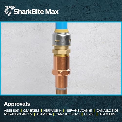 SharkBite Max Male Adapter, 1 in Push-to-Connect x 1 in MNPT, Brass Plumbing Fitting, UR140A