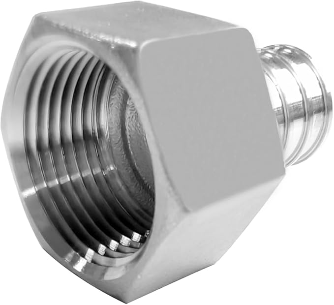 Barb Crimp PEX 3/4" x 3/4" NPT Female Thread Adapter Stainless Steel Crimp Fitting (Pack of 3)