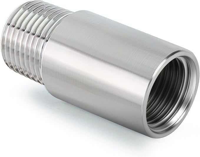 TAISHER 4PCS Stainless Steel Pipe Fittings, 1/4" NPT Male x 1/4" NPT Female Threaded, 2" Length Nipple Cast Pipe