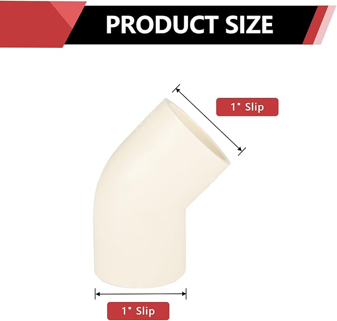 150-PACK EFIELD CPVC Elbow,1" Slip x Slip 45-Degree Elbow Fitting,(CPVC009-10-150PCS)