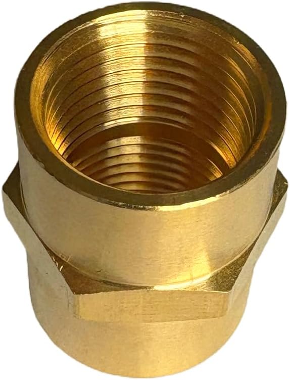 3/8" Female Threaded Hex Nipple Brass Coupling NPT Pipe Fitting Pipe Adapter Straight Connectors for Air, Gas, Oil, Fuel, Propane Pack of 2