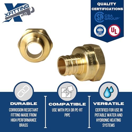2 Pack XFITTING 3/4 inch Pex x 3/4 inch Female NPT Adapter, 3/4" Pex FNPT