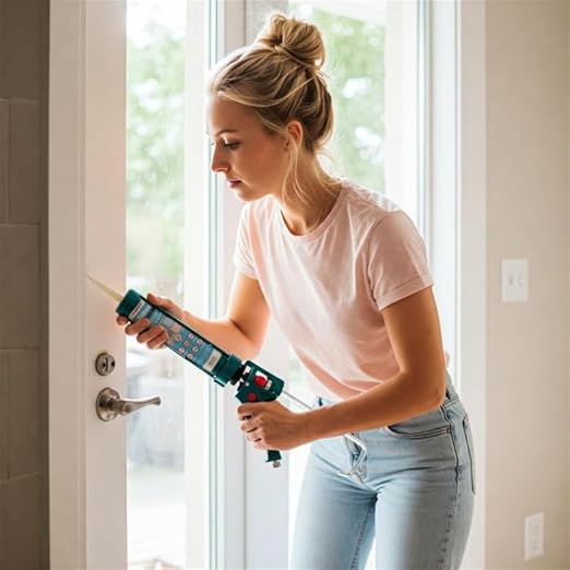 Window & Door – 100% Silicone Caulk White, Window Seal, RTV Silicone Sealant Indoor & Outdoor Caulking Weatherproof Adhesive – 9.5 oz Cartridge