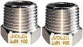 2 Pcs Stainless Steel Bushing 1/2" Male to 3/8" Female, 1/2" to 3/8" NPT Adapter Hex Stainless Steel Reducing Pipe Adapter Fitting Pipe Hose Tube Adapter Convert