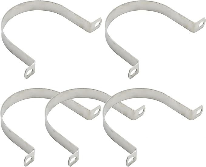 VIKKSAER 10Pcs U-Bolt Clamp, 304 Stainless Steel U-Shaped Bracket, 2 Hole U-Tube Strap Clamp for Hose Clamp Pipe Clamp, 25mm (5 pcs 108mm)