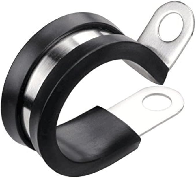 LOKMAN 12 Pack 5/8 Inch Stainless Steel Cable Clamp, Pipe Clamp, Metal Clamp, Rubber Cushioned (5/8 Inch)