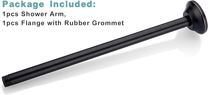 BESTILL 16 Inch Ceiling Mount Rain Shower Head Arm and Flange, Oil Rubbed Bronze