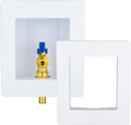 Ice Maker Outlet Box,1/2 Inch Crimp PEX F1807 Inlet and 1/4 Inch OD Compression Outlet Connection, Icemaker Box with Installed 1/4-Turn Ball Valve