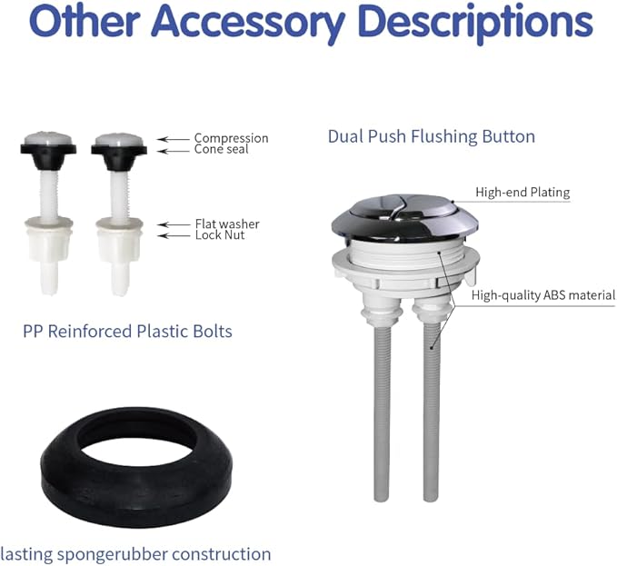 3-Inch Dual Flush Valve Replacement Kit - Easy Installation & Leak-Free Seal for Most 2-Piece Toilets