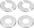 PATIKIL Wall Split Flange 115mm / 4.5" OD, 4 Pcs Round Escutcheon Plate Cover PPR Plumbing Cover Plates with Self-Adhesive Tape for 51mm / 2" Dia Water Pipe Faucet, Silver