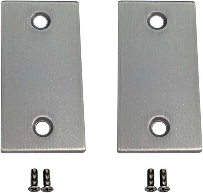QCAA Stainless Steel Door Strike Filler Plate, 2-1/4" x 1-1/8", US32D Stainless Steel, Made in Taiwan, 2 Pack