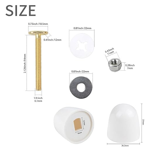Toilet Floor Bolts and caps Closet, Toilet Bowl to Floor Bolts Kits with washers and Cover Cap Decorative