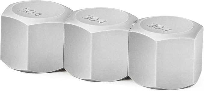 ChillWaves 304 Stainless Steel Pipe Fitting, Hex End Cap Pipe Fitting，1" NPT Female，Thread Adapter(3-PACK)