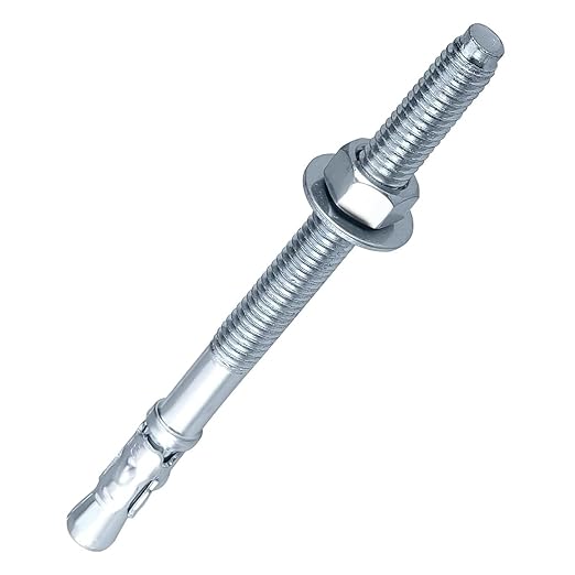 1/2" Wedge Anchors Zinc Plated Heavy Duty Fastener for Concrete (6, 1/2" x 5-1/2")