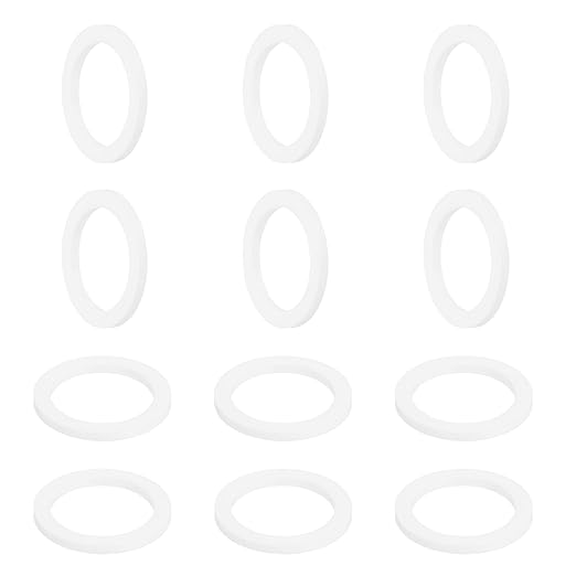 MECCANIXITY PTFE Flat Washers, 12Pack 40mm OD 30mm ID 3mm Thick Sealing Spacer Gasket Ring for Faucet Pipe Hose Bolt Machinery, White