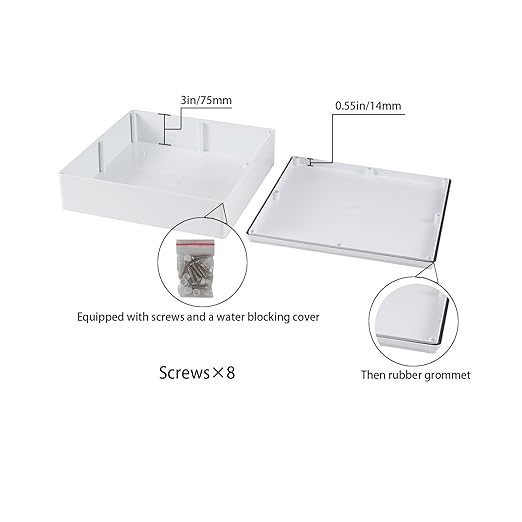 12" x 12" x 3" PVC Plastic Dustproof Waterproof Box IP65 Junction Boxes Project Junction Conduit Box for Electrical Outdoor Enclosure