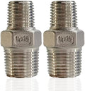 2pcs 3/8" x 1/4" NPT Male Pipe Fitting Reducer Nipple Adapter