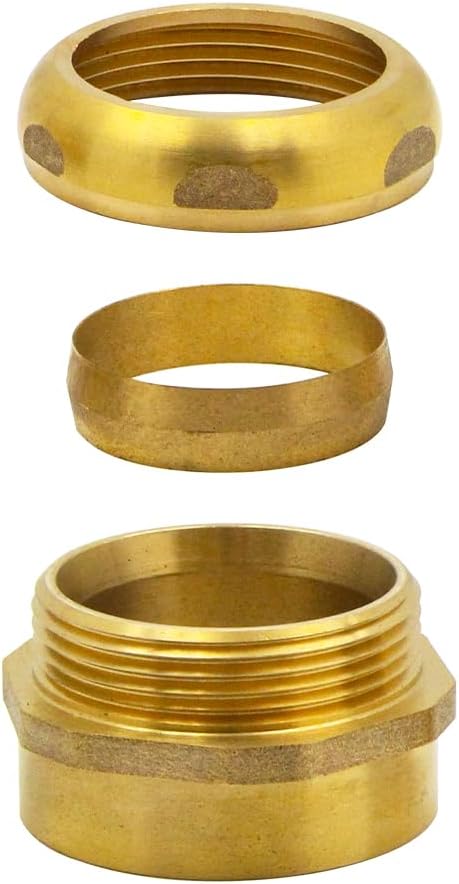 ZM Fire Equipment Trap Adapter Brass Hexagonal Fitting (1-1/2" FIP x 1-1/2" Slip-Joint)