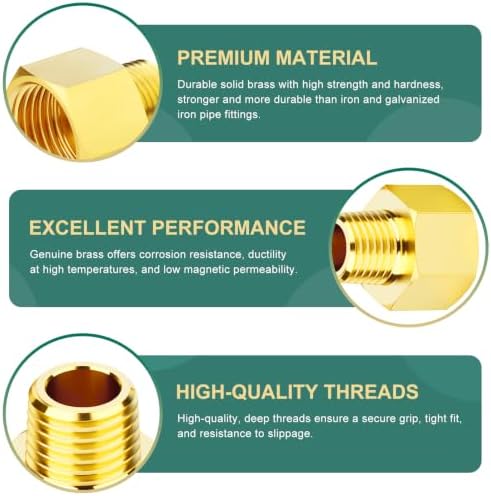 7PCS Brass Reducer Adapter Pipe Fitting, 1/4"NPT Female x 1/8"NPT Male, for Oil/Water/Gas