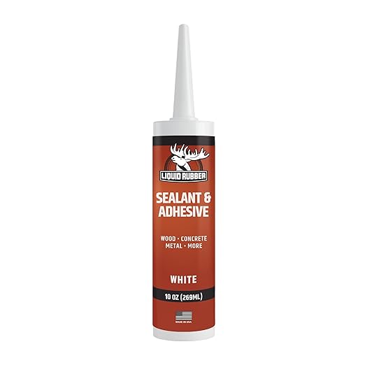 Liquid Rubber Caulk - Hybrid Adhesive and Protective Sealant, White, 1 Pack