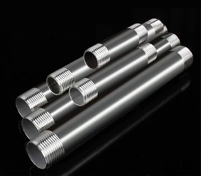 Stainless Steel Nipple Pipe Fitting 1/4" NPT X 1/4" NPT Male Thread Cast Pipe Fittings 8" 200mm Length