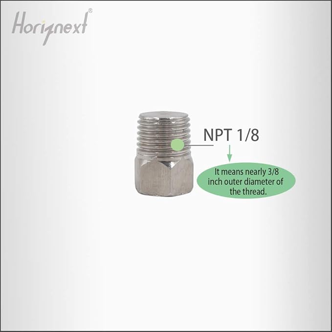 npt 1/8 stainless steel Male Thread hex Head water Pipe Plug, adapt to cap brass socket fitting manifold nut (Pack of 4)