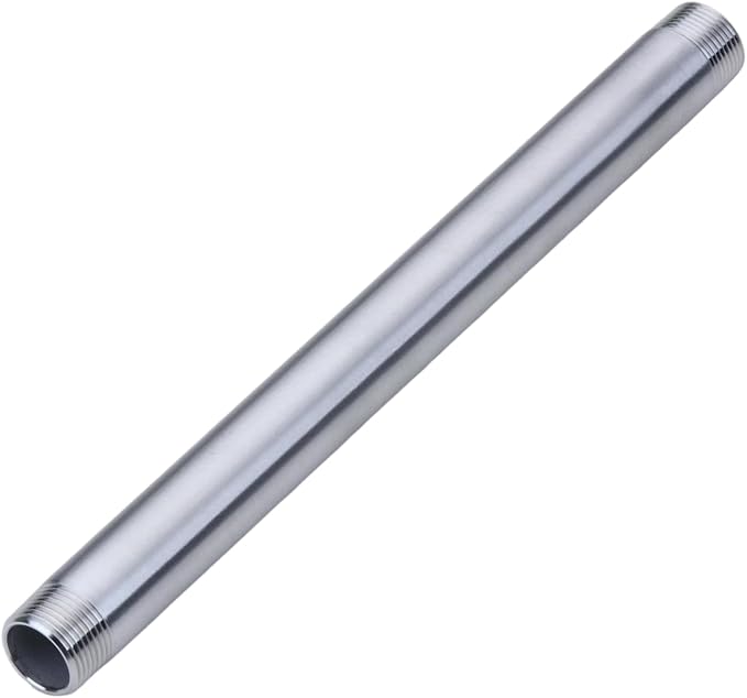 CONSTELLAR 304 Stainless Steel Pipe Fitting - 3/4" NPT Male x 3/4" NPT Male Threaded Thickened Pipe Wall, 300mm (12 inch) Length Heavy Nipple Seamless Pipe (1 Pcs)