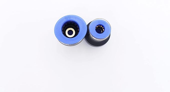 Push to Connect Fitting 3/8" Tube OD x 3/16" Tube OD Reducer, Pneumatic Air Water Straight Union Two Way Connector/Coupler (Pack of 5)
