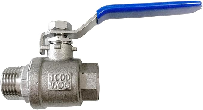 1/2" Male to Female Thread Full Port Ball Valves NPT 304 Stainless Steel for Water Oil Gas WOG1000 (Pack of 2)