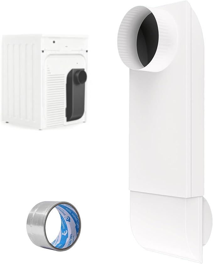 OEM Upgraded 12-19 in Adjustable Periscope Dryer Vent，stainless steel Dryer Vent, Fit for all 4in Dryer Vent Outlet,for tight space square duct dryer vent pipe,Telescoping Dryer Vent Kit (white）