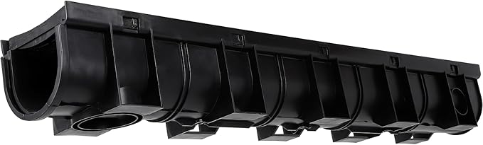 5 Pack Trench Drain System, Channel Drain with Plastic Grate, Driveway Drainage Channel Systems,Channel Drain Pipe Outdoor Trench Drainage System,5.9X7.5X39 Inch