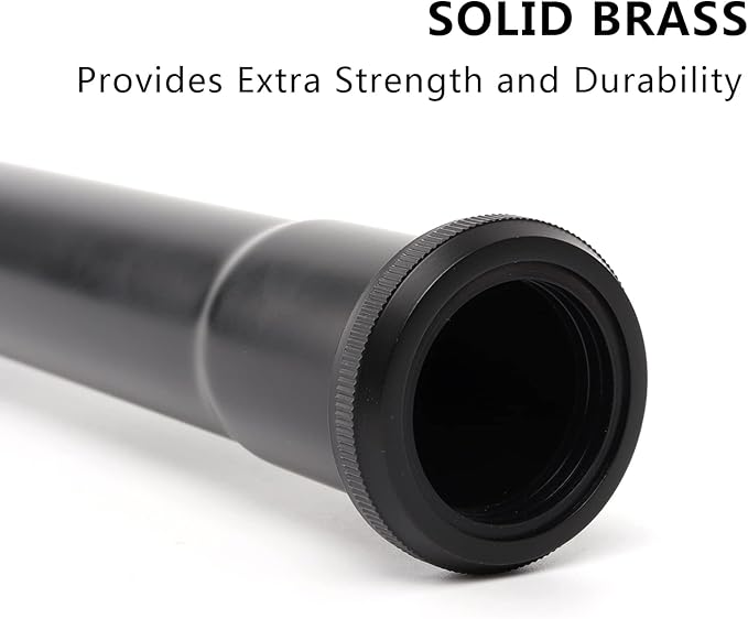 Brass Slip Joint Extension Tube，1-1/4 Inch O.D(32mm) x 12 Inch P Trap Extension Pipe with Nut and Rubber Washer, Sink Drain Tailpiece for Bathroom Kitchen(Matte Black)