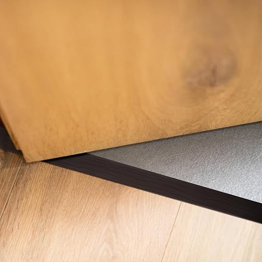 8Ft Floor Transition Strip, 2in Wide Self Adhesive Vinyl Threshold Strip for Joining Floor Gaps Wood Grain Design Tap (2in Wide, Walnut Coffee)