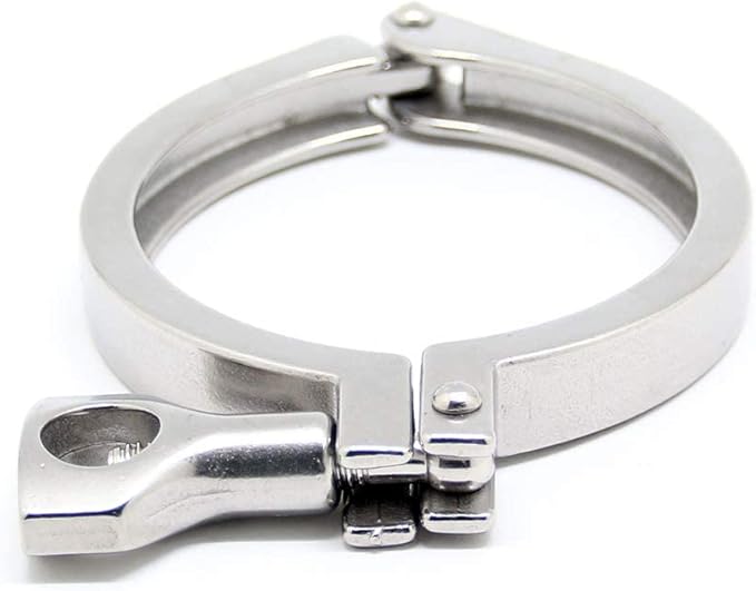 QiiMii 2 Pcs Heavy Duty Single Pin Tri Clamps Ferrule TC 3 Inch Stainless Steel 304 with Silicone Gasket