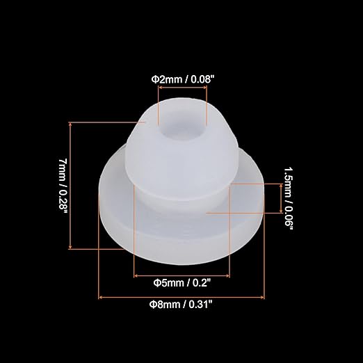 MECCANIXITY 20Pcs Snap Rubber Grommet Plug Mount Dia 4.5mm ID 2mm Narrow Groove Width 1.5mm Seal Anti-Scratch for Electrical Box Cable Pipes Transparent
