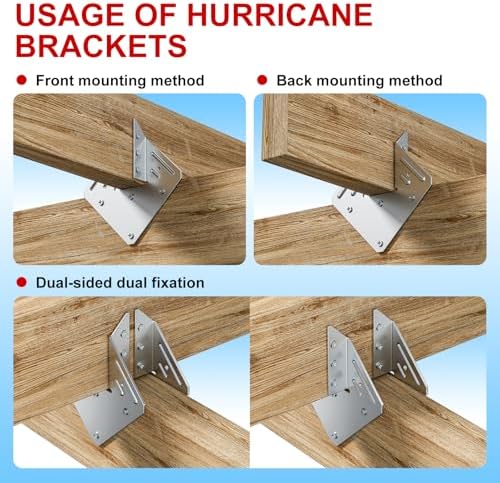 Hurricane Ties for Rafters, 50 Pack, Zinc Color-Plated Steel
