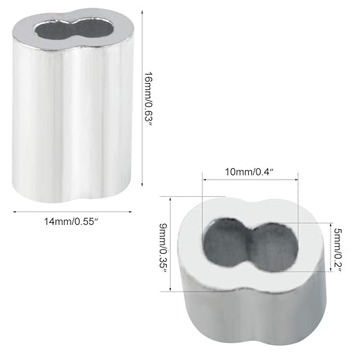 1/6"(4mm) Aluminum Crimping Loop Sleeves, Wire Rope Sleeves, Double Crimp Sleeve Cable Ferrule for Wire Rope and Cable 30PCS (1/6"(4MM))
