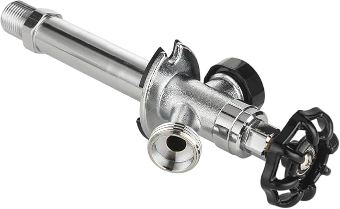 EFIELD 4-inch Anti-Siphon Frost Free Sillcock 1/2" MIP X 3/4" Hose Bibb, Chrome Plated (4-inch),(SILLCOCK019)