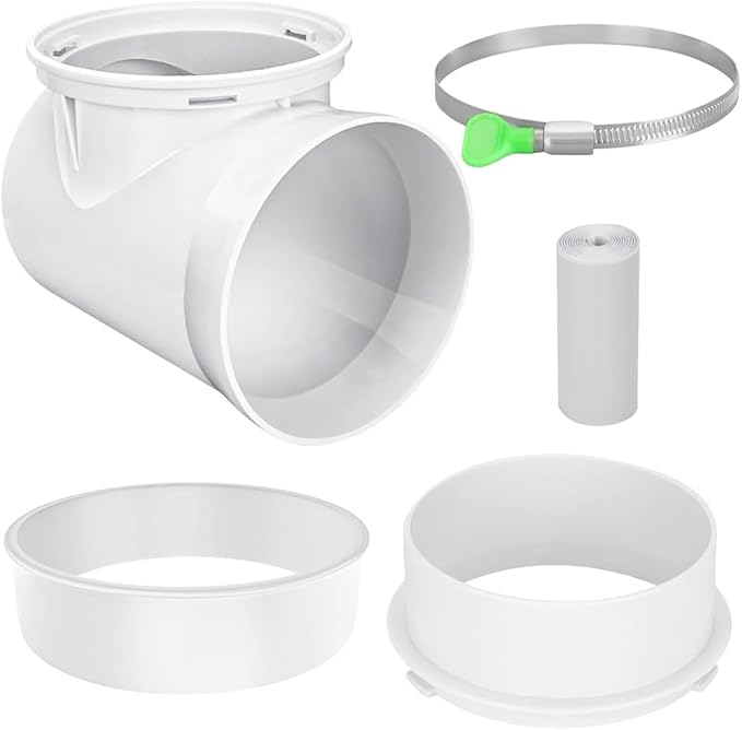 Picowe Dryer Connection Kit, 90 Degree Dryer Vent Elbow Dryer Vent Connector Kit for 4 Inch Dryer Hose in Confined Space