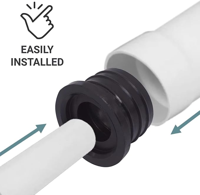 (Pack of 1) Black Rubber Sleeve for Drain Pipe, 1.57" x 0.98" (40 x 25 mm) Pipe Connector, Adaptor, and Reducer